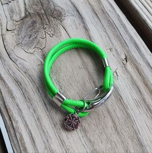 Rustic Cuff Green Leather Cheri Lynn Leather Bracelet